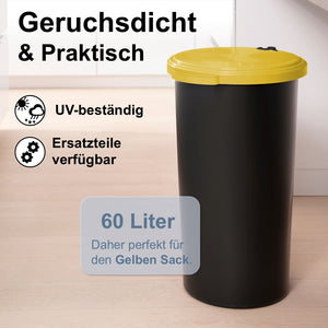 KUEFA VL 60l Müllsackständer, Mülleimer, Sammelbehälter mit Scharnierdeckel