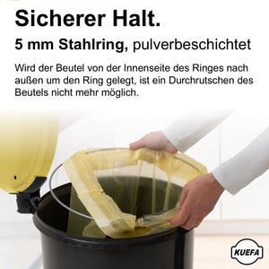 KUEFA VL 60l Müllsackständer, Mülleimer, Sammelbehälter mit Scharnierdeckel