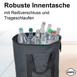 KUEFA IBC Flaschensammler, 60 Liter Sammelbehälter mit Deckel und Innentasche