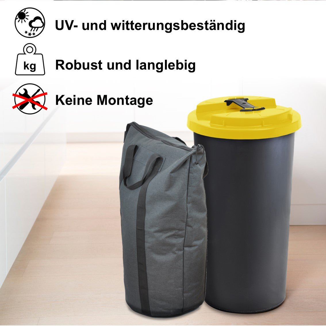 KUEFA IBC Flaschensammler, 60 Liter Sammelbehälter mit Deckel und Innentasche