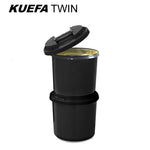 Lade das Bild in den Galerie-Viewer, KUEFA TWIN 2x30l Abfallsammelstation, Mülleimer, Mülltrennung für Verpackungen und Altpapier, mit Klemm-Ring für Müllbeutel, stabil, strapazierfähig, geruchsdicht, auslaufsicher
