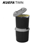 Lade das Bild in den Galerie-Viewer, KUEFA TWIN 2x30l Abfallsammelstation, Mülleimer, Mülltrennung für Verpackungen und Altpapier, mit Klemm-Ring für Müllbeutel, stabil, strapazierfähig, geruchsdicht, auslaufsicher
