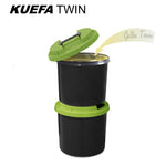 Lade das Bild in den Galerie-Viewer, KUEFA TWIN 2x30l Abfallsammelstation, Mülleimer, Mülltrennung für Verpackungen und Altpapier, mit Klemm-Ring für Müllbeutel, stabil, strapazierfähig, geruchsdicht, auslaufsicher
