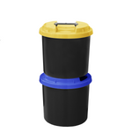Lade das Bild in den Galerie-Viewer, KUEFA TWIN 2x30l Abfallsammelstation, Mülleimer, Mülltrennung für Verpackungen und Altpapier, mit Klemm-Ring für Müllbeutel, stabil, strapazierfähig, geruchsdicht, auslaufsicher
